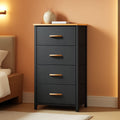 Fabric Dresser With Wooden Top And Steel Frame Storage