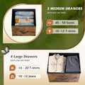Rustic Fabric Dresser TV Stand With Wood Top And Metal Frame