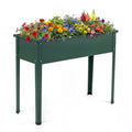Raised Garden Bed Elevated Metal Planter Box with Legs Drainage Holes-M