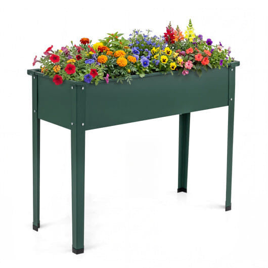 Raised Garden Bed Elevated Metal Planter Box with Legs Drainage Holes-M